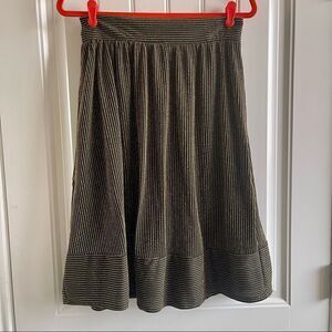 Potter’s Pot Black & Gold Sparkling Glitter Print Holiday Midi Skirt SZ L BNWT